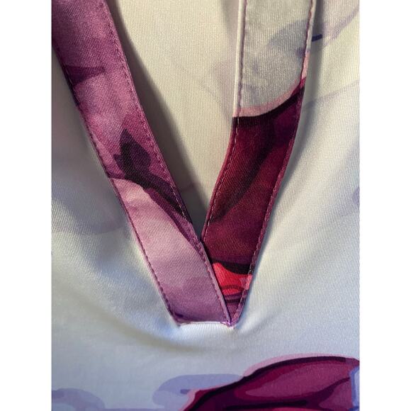 Yata Shirt Abstract Purple Short Sleeve Golf Polo with V Neck and Collar small - Picture 5 of 10